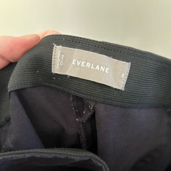 Everlane SZ 8 Curvy Side Zip Stretch Cotton Pant Black Basic Office Career Wear - Picture 7 of 8